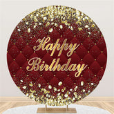 Lofaris Burgundy And Rose Golden Round Happy Birthday Backdrop